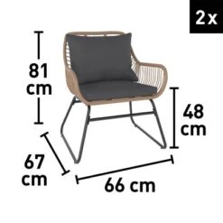 Balkonmöbel-Set Willmar 3-teilig Polyrattan Beige 16 Balkonmöbel-Set Willmar 3-teilig Polyrattan Beige -Garten & Außenbereich 4048124997611 VM 01