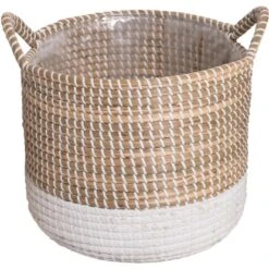 Korb Aus Seegras25 Cm X 25 Cm X 22 Cm Weiß