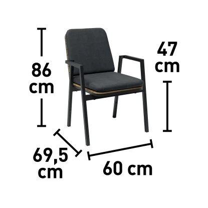 Dining-Sessel Olary 69,5 Cm X 60 Cm X 86 Cm Akazienholz Dunkelgrau 10 Dining-Sessel Olary 69,5 Cm X 60 Cm X 86 Cm Akazienholz Dunkelgrau – Bild 8