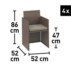 Gartenmöbel-Set Palomas 5-teilig Stahl/Textil Taupe -Garten & Außenbereich 4048126619207 130