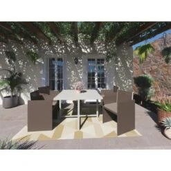 Gartenmöbel-Set Palomas 5-teilig Stahl/Textil Taupe -Garten & Außenbereich 4048126619207 40