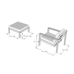 Home Deluxe Lounge-Set Rio S 2-teilig Aluminium Schwarz-Hellgrau -Garten & Außenbereich 4058166165244 VM 01