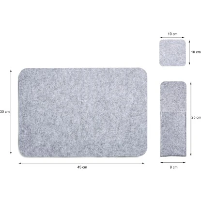 Amare Filzuntersetzer 4er-Set Hellgrau 6 Amare Filzuntersetzer 4er-Set Hellgrau – Bild 4