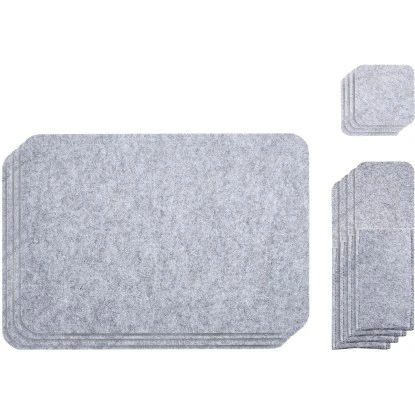 Amare Filzuntersetzer 4er-Set Hellgrau 3 Amare Filzuntersetzer 4er-Set Hellgrau