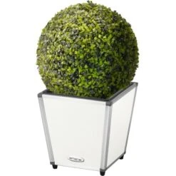 Amare Blumentopf Pur Fiberglas Design 26 Cm X 26 Cm X 27 Cm Weiß