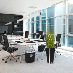 Amare Blumentopf Pur Fiberglas Design 28 Cm X 28 Cm X 61 Cm Schwarz -Garten & Außenbereich 4251083908202 4655 8