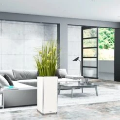 Amare Blumentopf Pur Fiberglas Design 33 Cm X 33 Cm X 76 Cm Weiß -Garten & Außenbereich 4251083908370 4655 7