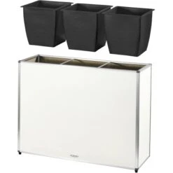 Amare Blumentopf Pur Fiberglas Design 28 Cm X 80 Cm X 61 Cm Weiß -Garten & Außenbereich 4251083908455 4655 3