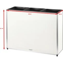 Amare Blumentopf Pur Fiberglas Design 28 Cm X 80 Cm X 61 Cm Weiß -Garten & Außenbereich 4251083908455 4655 6