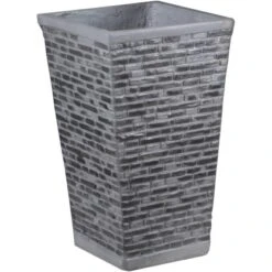Vase Klinkeroptik 38 Cm X 38 Cm X 60 Cm Grau