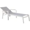 Sonnenliege Richmond Weiß/Teak -Garten & Außenbereich 473684 3271 48