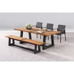 Gartentisch Campione 220 X 100 Cm Anthrazit/Teakholz FSC® -Garten & Außenbereich 473695 3053 3