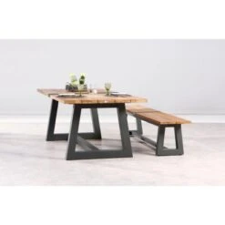 Gartentisch Campione 220 X 100 Cm Anthrazit/Teakholz FSC® -Garten & Außenbereich 473695 3053 5