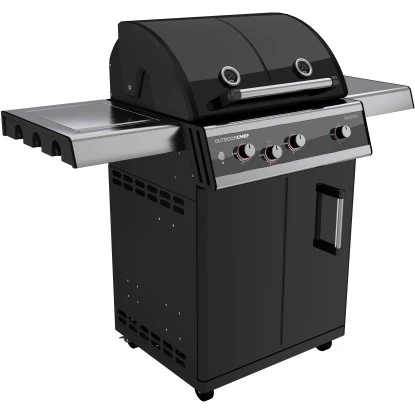 Outdoorchef Gasgrill Dualchef 325 G Schwarz 3 Brenner Mit Seitenkochstelle 5 Outdoorchef Gasgrill Dualchef 325 G Schwarz 3 Brenner Mit Seitenkochstelle – Bild 3