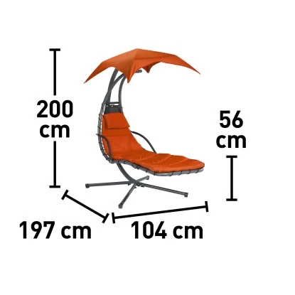 Schwingliege Palmdale Mit Sonnendach Aus Textilen Terracotta 5 Schwingliege Palmdale Mit Sonnendach Aus Textilen Terracotta – Bild 3