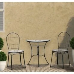 Siena Garden Stapelsessel Stella Eisen 40,5 Cm X 42 Cm X 95 Cm Schwarz Mosaik -Garten & Außenbereich 720939 1346 10