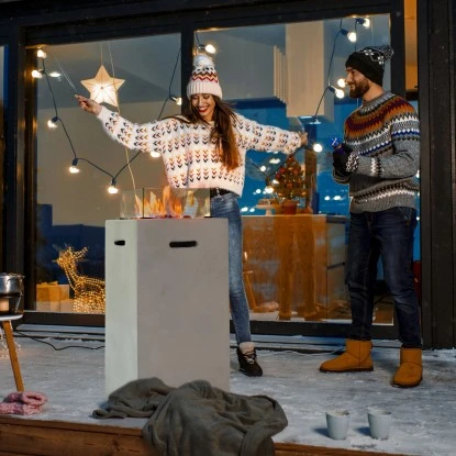 Amare Gas-Feuerstelle Für Den Außenbereich Quadratisch Grau 4 Amare Gas-Feuerstelle Für Den Außenbereich Quadratisch Grau – Bild 3