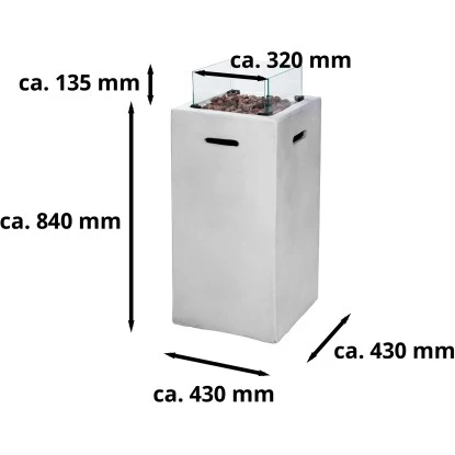 Amare Gas-Feuerstelle Für Den Außenbereich Quadratisch Grau 8 Amare Gas-Feuerstelle Für Den Außenbereich Quadratisch Grau – Bild 7