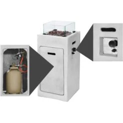 Amare Gas-Feuerstelle Für Den Außenbereich Quadratisch Grau 19 Amare Gas-Feuerstelle Für Den Außenbereich Quadratisch Grau -Garten & Außenbereich 765581 4655 08