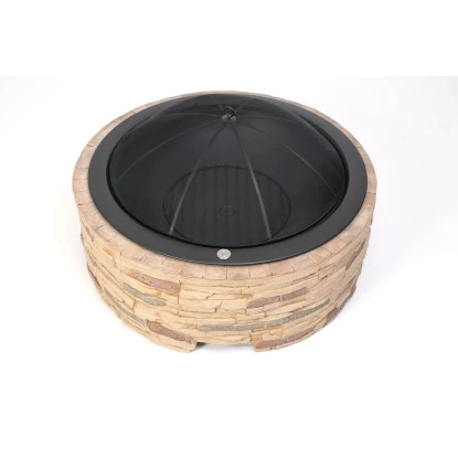 Westmann Feuerstelle Mit Abfanggitter Steinoptik 5 Westmann Feuerstelle Mit Abfanggitter Steinoptik – Bild 3