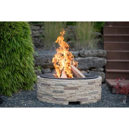 Westmann Feuerstelle Mit Abfanggitter Steinoptik 7 Westmann Feuerstelle Mit Abfanggitter Steinoptik – Bild 5