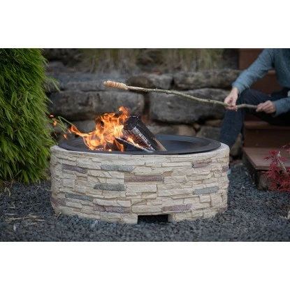 Westmann Feuerstelle Mit Abfanggitter Steinoptik 8 Westmann Feuerstelle Mit Abfanggitter Steinoptik – Bild 6