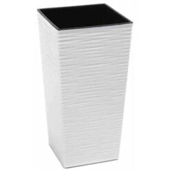 Siena Garden Pflanzgefäß Modern Nizza Weiß 30x30x57,0 Cm