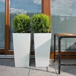 Siena Garden Pflanzgefäß Modern Nizza Weiß 30x30x57,0 Cm -Garten & Außenbereich 8630683 1346 4