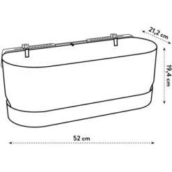 Elho Übertopf Greenville Easy Balcony 19,4 Cm X 52 Cm Living Schwarz 14 Elho Übertopf Greenville Easy Balcony 19,4 Cm X 52 Cm Living Schwarz -Garten & Außenbereich 8711904496395 4667 04