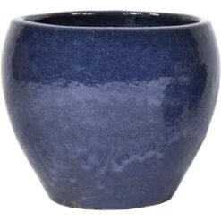 M Collections Pflanztopf Belly Falling Glazed 38 Cm X 38 Cm Grau