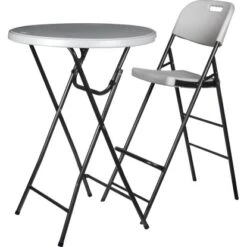 Perel Barhocker Mit Rückenlehne Kunststoff Klappbar -Garten & Außenbereich 948721 1717 2