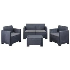 Gartenmöbelgruppe New Star 4-teilig Anthrazit